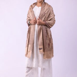 Signature Floral Design Stole -Caramel4