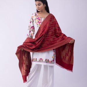 Mix Woollen Shawl – Multicolour All-Over Woven Design