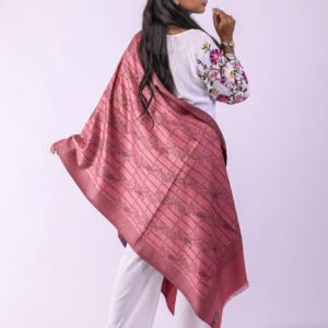 Signature Floral Design Stole - Pale Pink